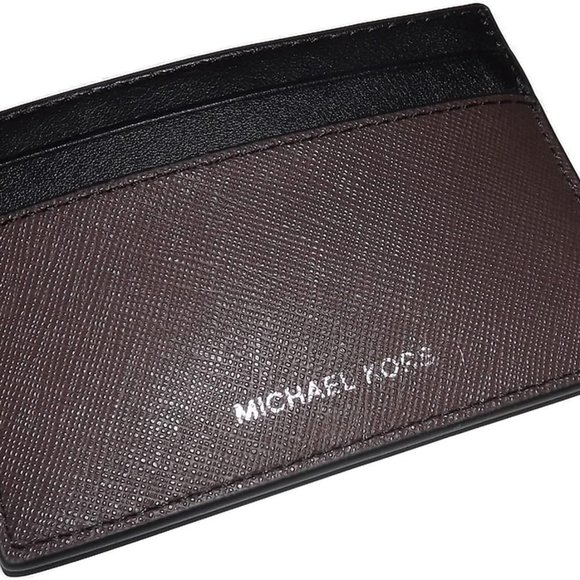 NEW MICHAEL KORS MK 86F9LAND0L Men Genuine Leather SLIM CARD Wallet BROWN - Picture 2 of 4
